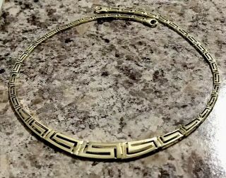 Vintage 10k Yellow Gold Graduated Greek Key Chain Necklace 2