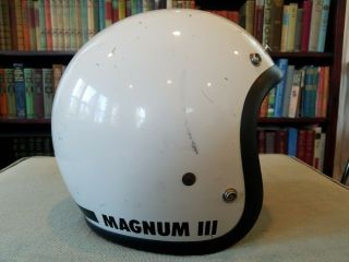 Vintage 1975 Bell Magnum III Toptex Helmet w/ Old Box White 3