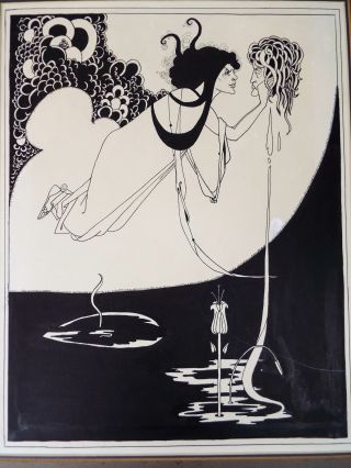 Vintage Artwork 1930s Pen & Ink On Paper Oscar Wilde Salome A Beardsley