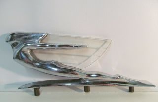 Vintage 1937 Cadillac Flying Goddess Glass Wing Hood Ornament Hearse Luxury Car