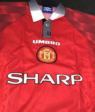 Vintage umbro Manchester United Player Issue 1996/97 Football Shirt - BECKHAM 10 3