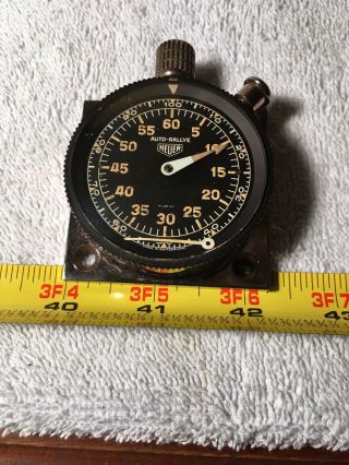 Vintage Heuer Auto - Rallye Stopwatch 60 Min/100th Second Hand Has Come Off