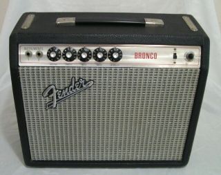 70s Vintage Fender Bronco Silver Face Guitar Tube Amplifier A35881