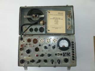 Vintage Military Tv - 7c/u Electron Vacuum Tube Tester W\adapter.
