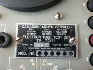 Vintage Military TV - 7C/U Electron Vacuum Tube Tester w\adapter. 2