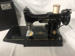 1950 Vintage Singer 221 - 1 Featherweight Sewing Machine W/ Case