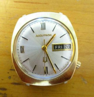 Vintage Bulova Accutron 14k Solid Gold Watch No Band.  Not Running Parts