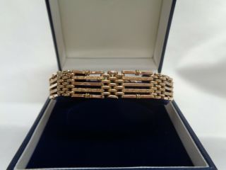 Vintage Five Bar Gate Bracelet 9ct Rose Gold - Length 8 Inch (20 Cm) - 15.  8 Grams
