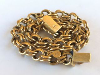 Impressive Vintage 14k Yellow Gold Bracelet,  18.  60 Grams,  N