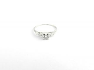 Vintage Platinum And Diamond Engagement Ring Size 9 6467