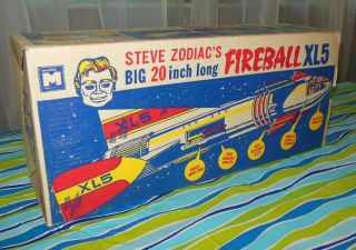 Vintage 1965 Steve Zodiac ' s Fireball XL5 Rocketship Ship w/ Figures Rockets Box 2