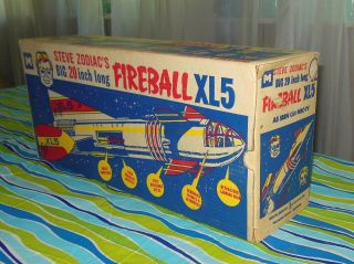Vintage 1965 Steve Zodiac ' s Fireball XL5 Rocketship Ship w/ Figures Rockets Box 3