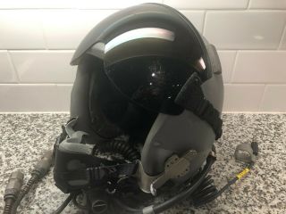 Vintage Us Military Jet Pilot Flight Helmet W/oxygen Mask & Communication