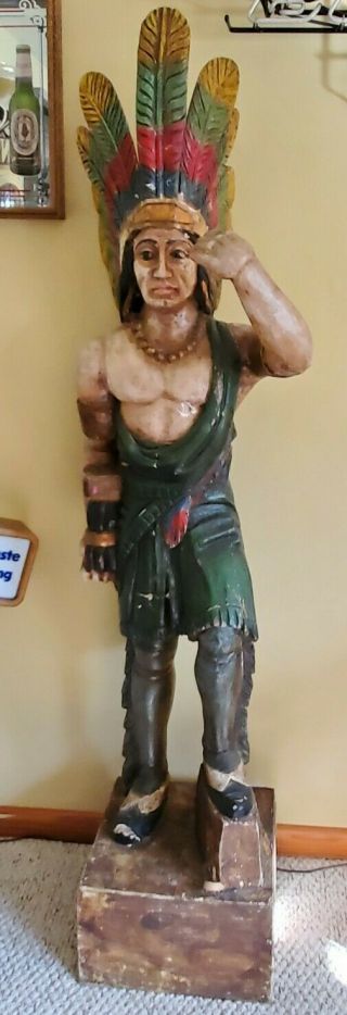 Vintage Cigar Store Indian 6 Feet Tall -