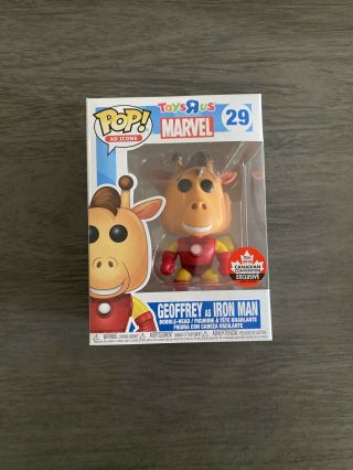 Funko Pop Ad Icons Toys R Us Geoffrey As Iron Man 29 Canadian Exclusive,