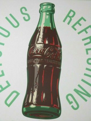 Vintage Nos Near 1954 Metal Coca Cola Coke Bottle Sign 24 " X 24 "