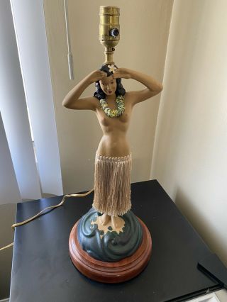 Vintage Rare Hula Girl Lamp 26 1/2” 60s /70s