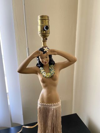 Vintage Rare Hula Girl Lamp 26 1/2” 60s /70s 2