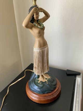 Vintage Rare Hula Girl Lamp 26 1/2” 60s /70s 3