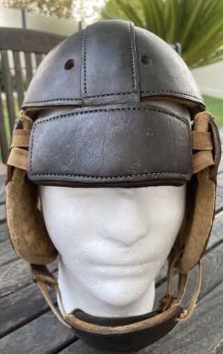 Antique Dog Ear Vintage All Leather Thomas E.  Wilson 1920’s Football Helmet Old