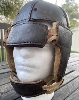 Antique Dog Ear Vintage ALL Leather THOMAS E.  WILSON 1920’s Football Helmet Old 3