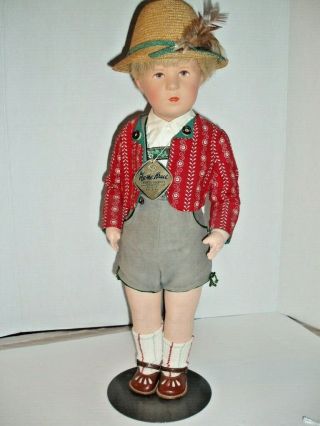 Kathe Kruse Boy Doll Peter 20 Inch - Soft Cloth Body Vintage 1950s? Rare