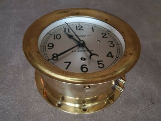 Vintage Brass Chelsea Clock Co.  Boston Us Government Ships Clock