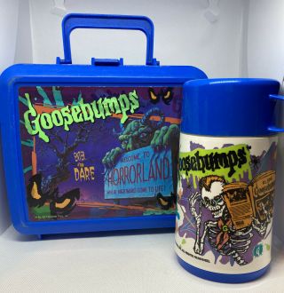 Vintage Rare 1995 Goosebumps Welcome To Horrorland Lunch Box With Thermos