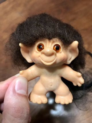 3” Dam Things Vintage 1965 Troll Doll With Tail