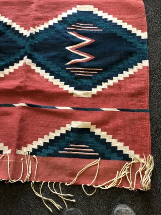 Old Antique Vtg Navajo Or Mexican Rug Blanket Native American 74x45 2
