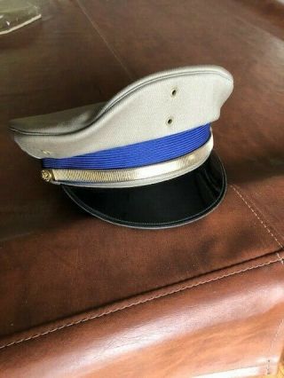 Vintage California Highway Patrol Chp Cap / " Bus Driver " Hat With Rain Cover