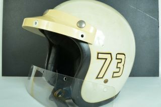 Vintage Bell Open Face Motorcycle Helmet With Visor And Shield 1968