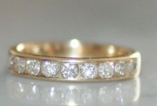 Vintage 14k Solid Gold 1.  10 Tcw Diamond Eternity Wedding Anniversary Ring
