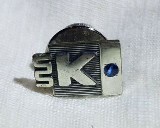 3 K MART 5 YEAR SERVICE PINS STERLING SILVER SAPPHIRE 7/16 
