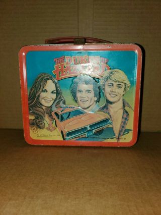 Vintage 80s 1980 Aladdin The Dukes Of Hazzard Metal Lunch Box