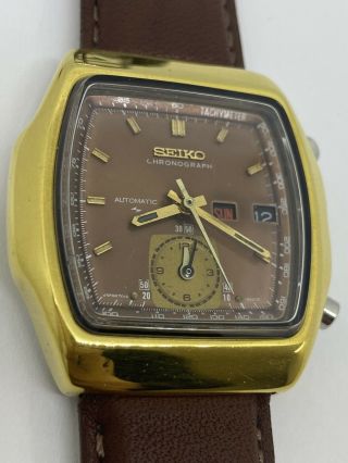 Vintage Seiko Monaco Chronograph Chocolate 7016 - 5029 (5 Hands) - Fully Serviced
