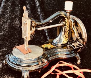 Antique Old Vintage Victorian Hand Sewing Machine Complete And Rare Wow