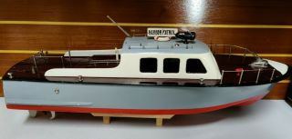 Vintage Ito Japan Battery Operated Harbor Patrol Wooden Model Boat