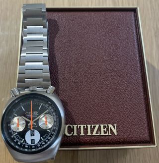 Rare Vintage Citizen Bullhead Chronograph 8110a Mens Wrist Watch