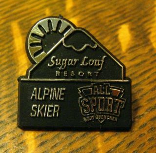 Sugarloaf Ski Resort Vintage Lapel Pin - Alpine Skier All Sport Body Quencher