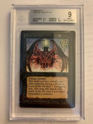 1x Beta - Lord Of The Pit Bgs 9.  0 - Mtg Magic The Gathering Vintage Old