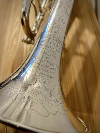 Vintage Besson Brevete Trumpet With Engraving