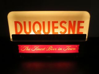 Vintage Duquesne Beer Lighted Back Bar Sign