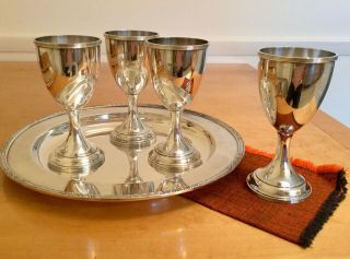 - A Set Of 4 Vintage Frank Smith Silver Company Sterling Silver Water Goblets“d”