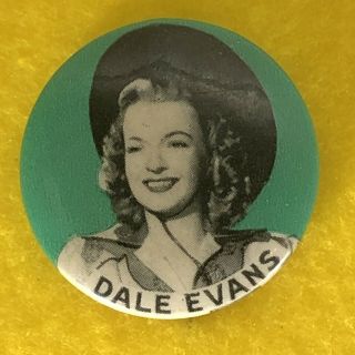 Rare Vintage Dale Evans Western 1950s Button Pin Badge Pinback