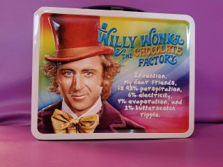 Willy Wonka Lunch Box Tin Metal Movie Gene Wilder Oompa Charlie Golden Ticket