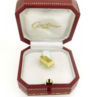 Vintage Cartier 1/8 Oz Ingot 18k Yellow Gold Bar Pendant - Charm
