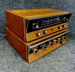 Vintage Mid Century Heathkit Aa - 100 Tube Type Stereo Amplifier & Aj - 12 Tuner