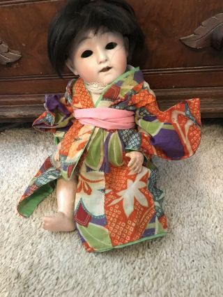 Antique Morimura Brothers Bisque Character Doll 15 In Composition Japanese Doll
