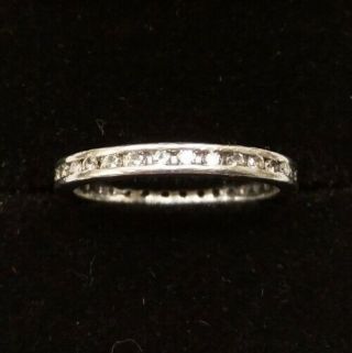 Vintage Platinum & Diamond 0.  50ct,  Half A Carat,  Full Eternity Ring,  Size 0.